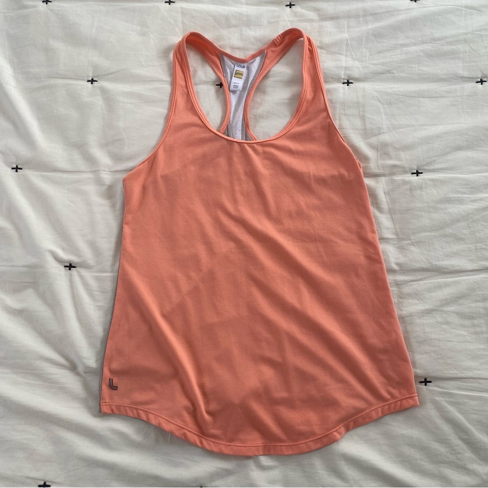 Lole Active T-back Tank top-Mesh back- Womens Extra Small- light Coral/pink